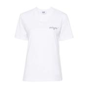 Msgm Vit Basic T-shirt White, Dam