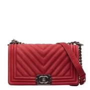 Chanel Vintage Pre-owned Tyg chanel-vskor Red, Dam