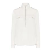 Bruuns Bazaar Utility-inspirerad blus med dragkedja fram White, Dam