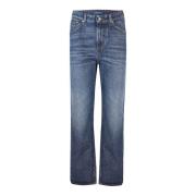 Sportmax Vintage mörk tvätt rak ben jeans Blue, Dam