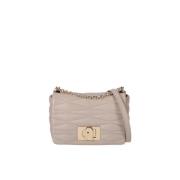 Furla Vadderad Vanilj Crossbody-väska med Arco Vridlås Beige, Dam