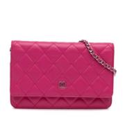 Chanel Vintage Pre-owned Laeder crossbodyvskor Pink, Dam