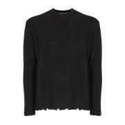 Laneus Sliten Crew Neck Ulltröja Black, Herr