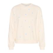 Saint Tropez Ice Airy Hearts Sweatshirt Beige, Dam