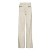 MOS Mosh Clay Wide-Leg Jeans med Guld Detaljer Beige, Dam