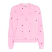 Saint Tropez Flame Hearts Sweatshirt Pink, Dam