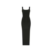 Entire Studios Klänning Square Neck Maxi Black, Dam