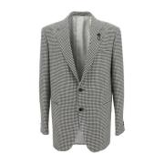 Lardini Rutig Mönstrad Ylle Blazer Jacka Black, Herr