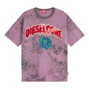 Diesel Regneffekt Grafisk T-shirt Multicolor, Herr