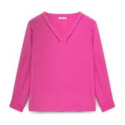 Fiorella Rubino Blus med V-ringning i Lenzing™ Ecovero™ Viskos Pink, D...