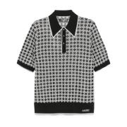 Amiri Jacquard Polo Skjorta med knäppt slag Black, Herr