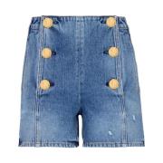 Balmain Jeansshorts med knappar Blue, Dam