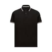 Moncler Randig Trim Piquet Polo Black, Herr