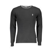 U.s. Polo Assn. Elegant slim-fit tröja med rund hals Black, Herr