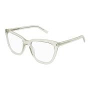 Saint Laurent Transparent Grön Glasögonbågar Slim OPT Gray, Unisex