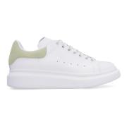 Alexander McQueen Lädersneakers med Mocka Hälinlägg White, Dam