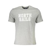 North Sails Grå Bomull Tryck Logo T-shirt Gray, Herr