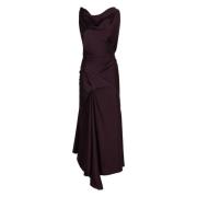 Victoria Beckham Draped Asymmetrisk Klänning Purple, Dam