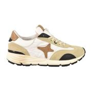 Ama Brand Klassiska Sneakers med Gummisula Beige, Herr