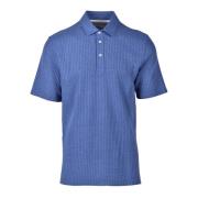 Brunello Cucinelli Silkeblandad Polo Skjorta Blue, Herr