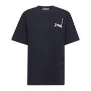 JW Anderson Blå T-shirts med Real Sleep Grafik Blue, Dam