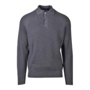 Brunello Cucinelli Bomull Polo Tröja Gray, Herr