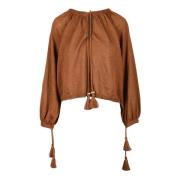 Max Mara Lin Stickad Topp Brown, Dam