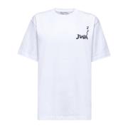 JW Anderson Grafiskt Logo Vit Bomull T-shirt White, Dam