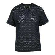 Emporio Armani Avslappnad Bomullsblandning T-shirt Black, Dam