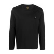 Polo Ralph Lauren Svart Broderad Långärmad Bomullst-shirt Black, Herr