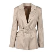 Max Mara Studio Lyocell Jacka Beige, Dam