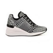 Michael Kors Sneakers med gummisula, polyester material Black, Dam