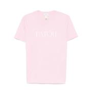 Patou Rosa Logo Print Crew Neck T-shirt Pink, Dam