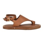 Max Mara Lädersandal med gummisula Brown, Dam