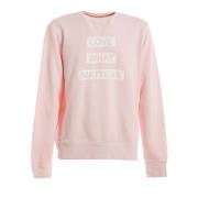 Sun68 Tryckt bomulls sweatshirt för män Pink, Herr