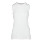 Sportmax Bomull Stilfull Topp White, Dam