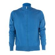 Cashmere Company Herr Zip Pullover Tröja Blue, Herr