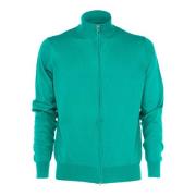 Cashmere Company Herr Zip Pullover Tröja Green, Herr