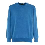 Cashmere Company Herr Cashmere Patch Pullover Sweater Blue, Herr