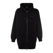 Diesel Lång S-Kappat Hoodie med logotyp Black, Herr