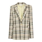 Patrizia Pepe Dam Knäppt Blazer Beige, Dam