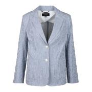 Max Mara Weekend Bomull Linne Jacka Blue, Dam