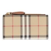 Burberry Rutig Läder Plånbok Beige, Dam