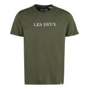 Les Deux Logotyp bomull T-shirt Green, Herr