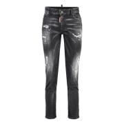 Dsquared2 Distressed Twiggy Stretch Cropped Jeans Gray, Dam