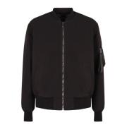 Dolce & Gabbana Bomberjacka i Tekniskt Tyg med Logopatch Black, Herr