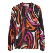 Emilio Pucci Silkesblus med Marmo-tryck Multicolor, Dam