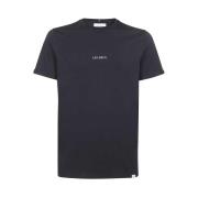 Les Deux Bomull Crew-Neck T-Shirt Blue, Herr