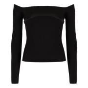 Nina Ricci Slim Fit Off the Shoulder Top Black, Dam