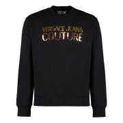 Versace Jeans Couture Ribbad crew-neck sweatshirt Black, Herr